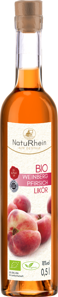 Bio Weinbergpfirsich Likör – sonnige Pfirsichnote, 20 % Bio Saftanteil