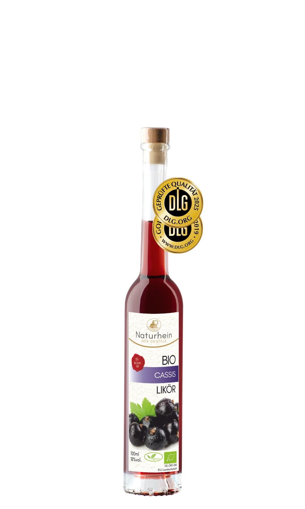 Bio Cassis Likoer. Ausgezeichnet mit der goldenen Medaille der DLG