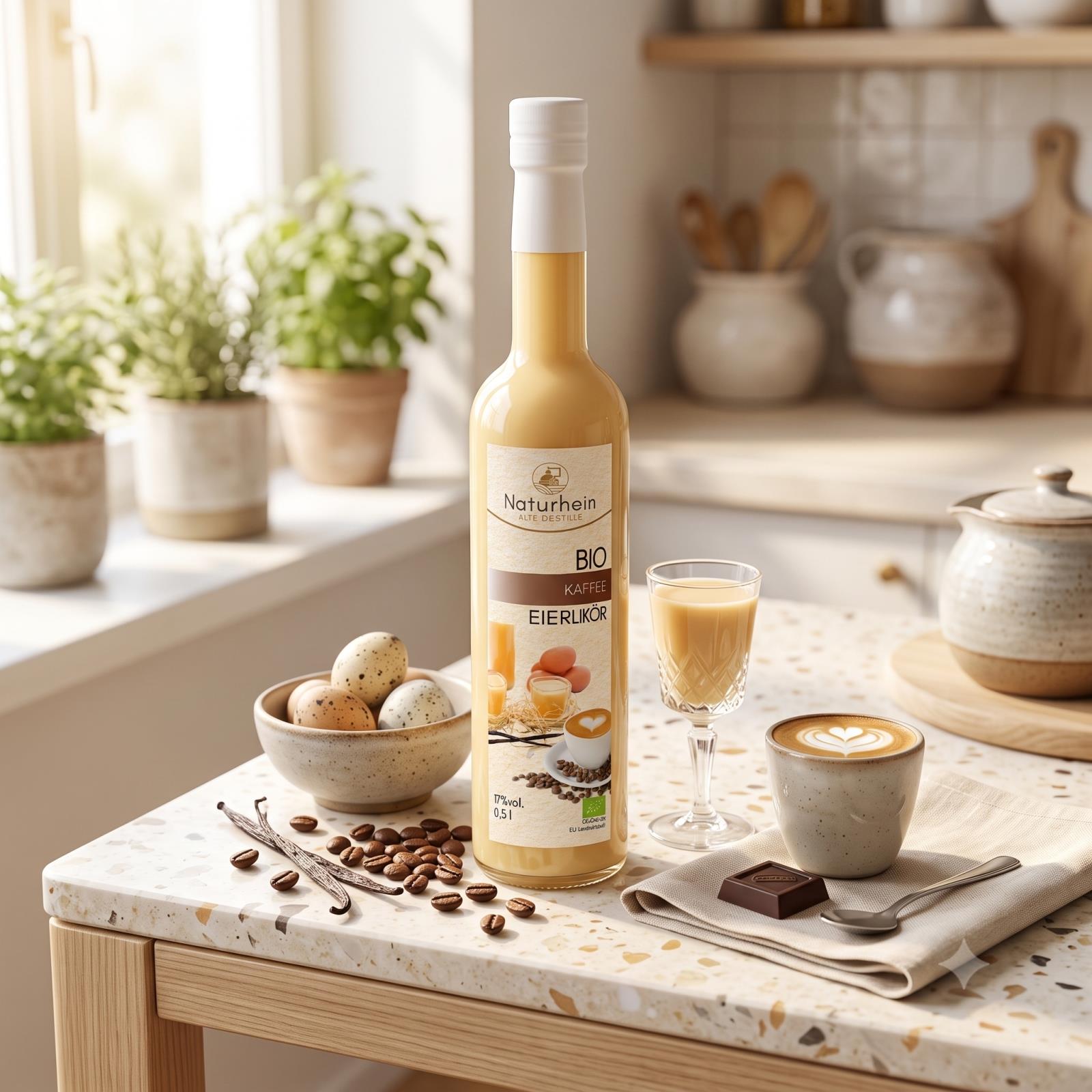 Bio Eierlikör Probierset 4x500ml Himbeere Amaretto Kakao Kaffee